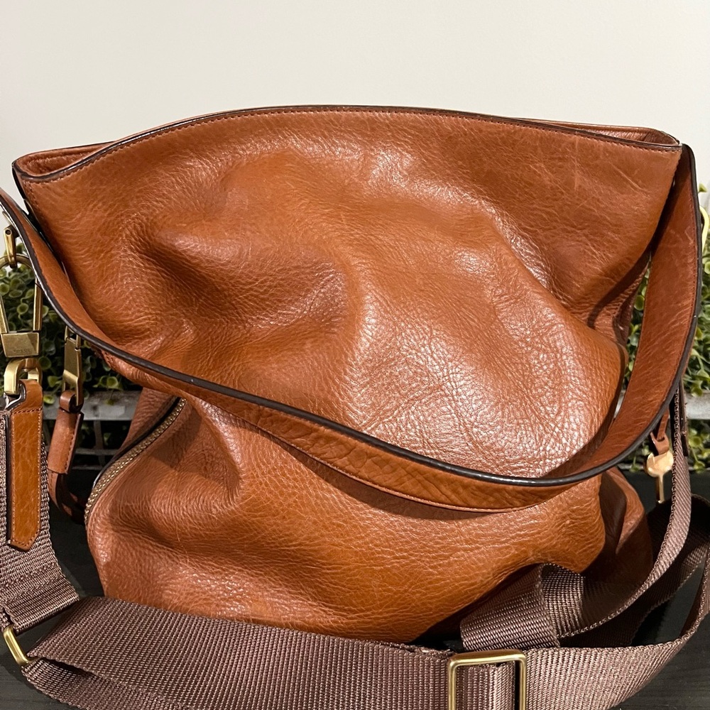 Fossil Brown Leather Shoulder Bag